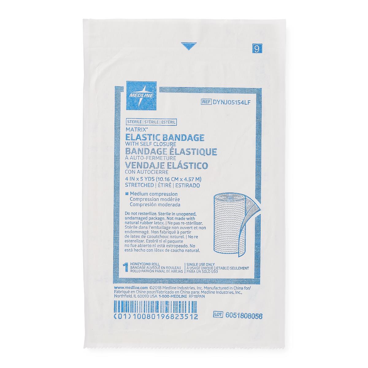 Sterile Matrix Elastic Bandages Elstc 4" x 5yd Hook & Loop