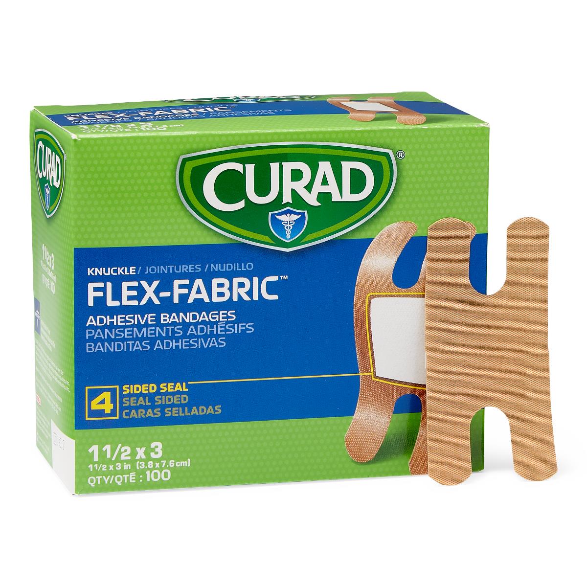 Curad Flex-Fabric Bandages Adhesive Fabric Knuckle Sterile