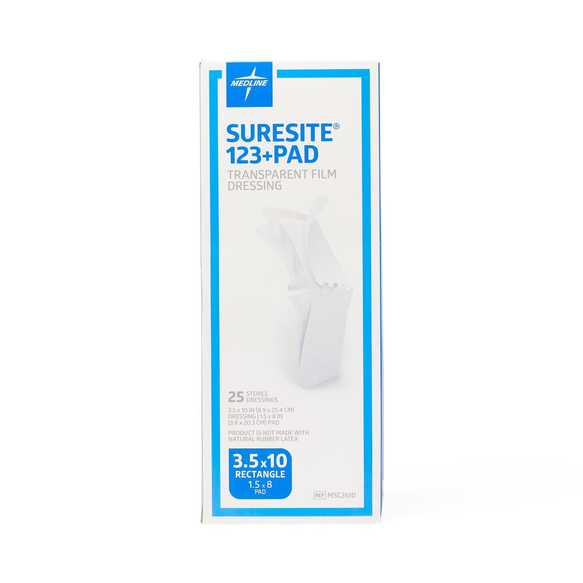 Suresite 123+ Pad Transparent Dressings Suresite-123+pad 3.5 x 10