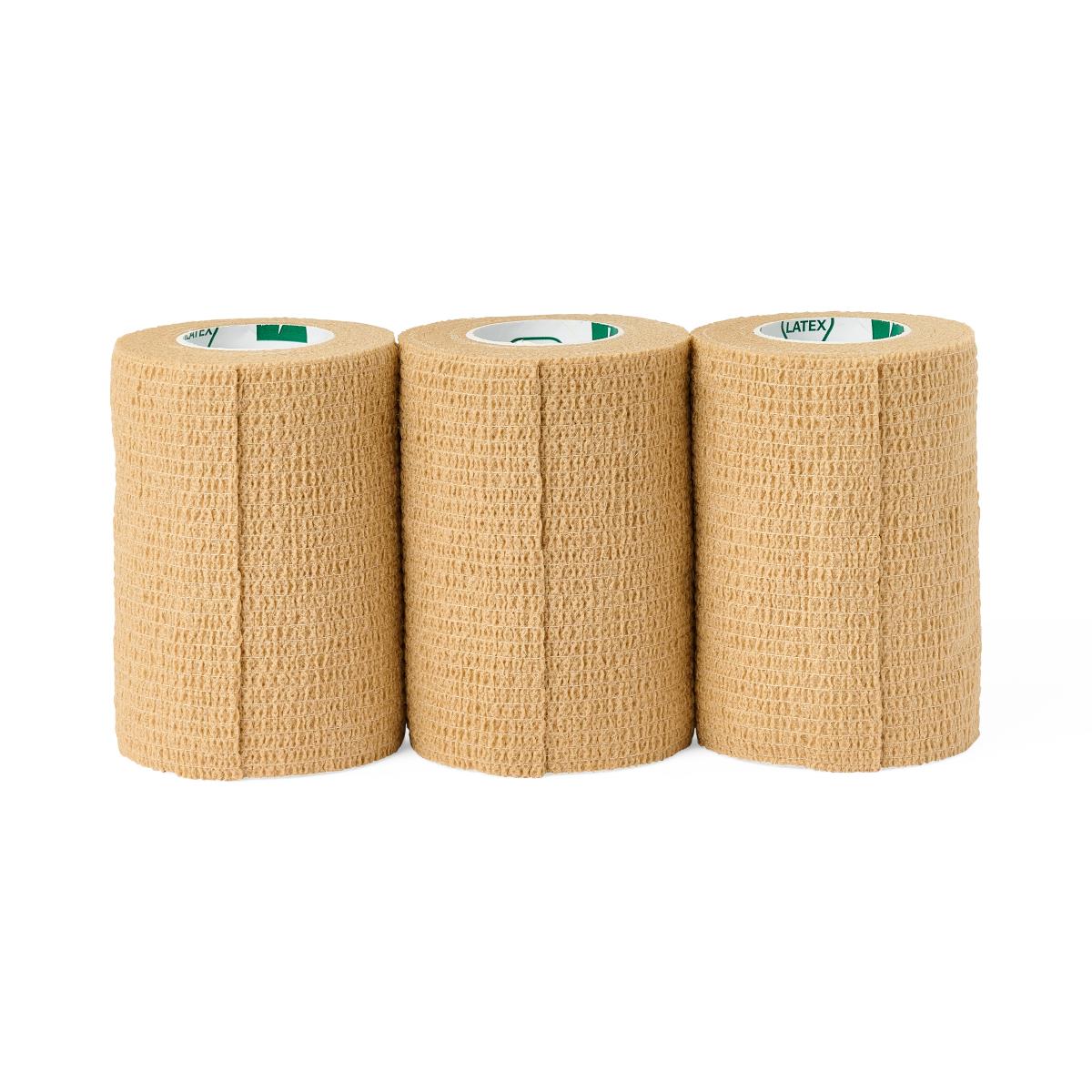 Nonsterile Self-Adherent Latex Wrap Bandage Cohesive Tan 3 x 5yd