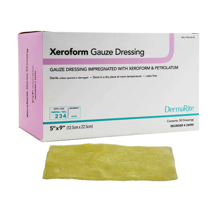 Xeroform Gauze Wound Dressing, 5" x 9"