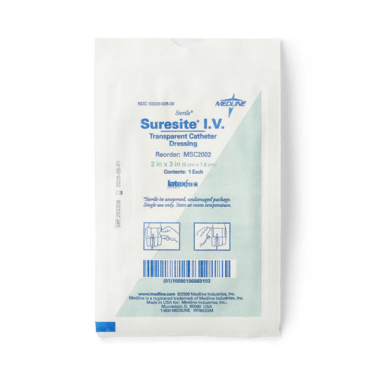 Suresite IV Transparent Catheter Dressing Film 2 x 3"