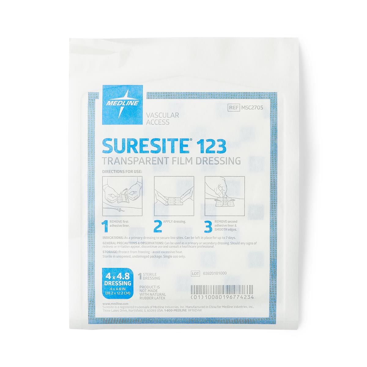 Suresite 123 Transparent Film Dressing 4" x 4.8"