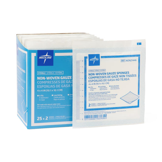 Standard Sterile Nonwoven Gauze Sponges 4" x 4" 6ply