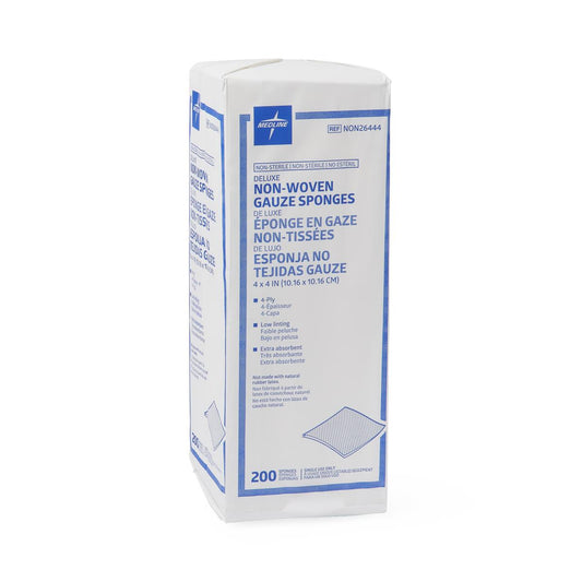 Deluxe Nonsterile Nonwoven Gauze Sponges Nw 4" x 4" 4ply