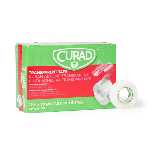 Curad Transparent Adhesive Plastic Tape 1/2" x 10yd 24/B