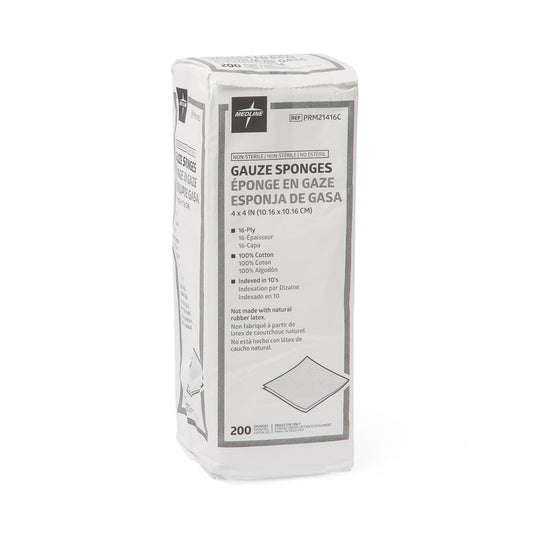 Nonsterile 100% Cotton Woven Gauze Sponges 4" x 4" 16ply 2000/cs