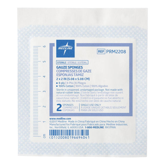 Sterile Woven Gauze Sponges 2" x 2" 8ply 2/pack