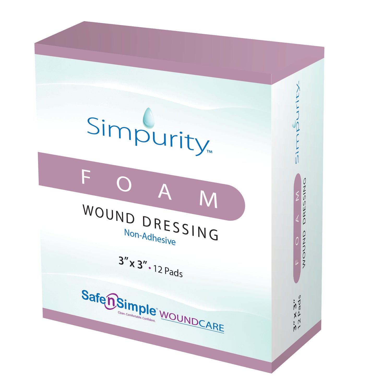 Simpurity Foam Wound Dressing, 3" x 3"
