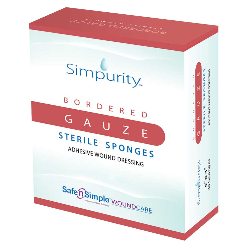 Simpurity Bordered Gauze Sponges Sterile 6" x 6.75"