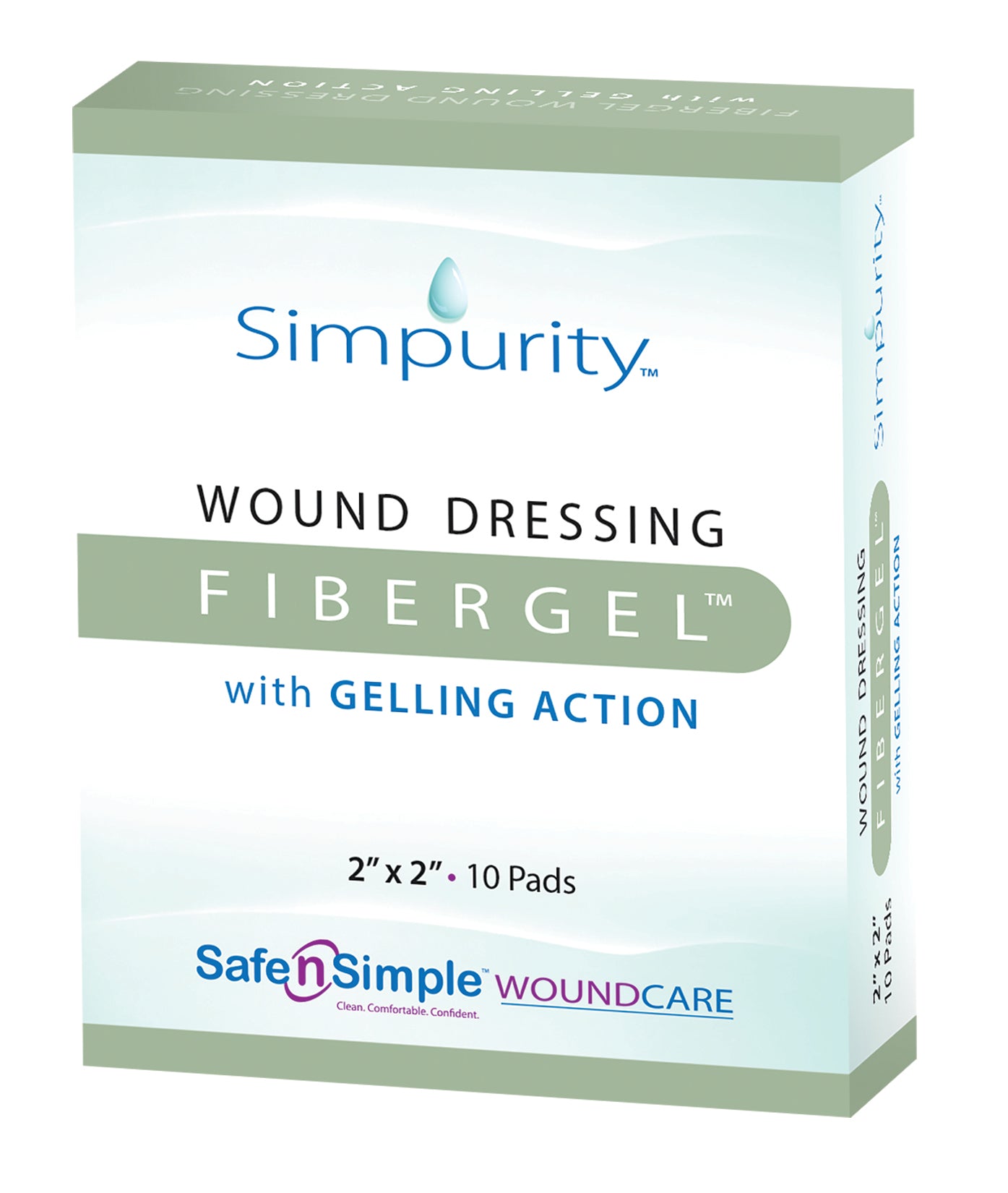 Simpurity Fibergel Pad Wound Dressing 2" x 2"