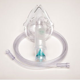 Nebulizer Adult Elastic Strap Aero Mask 7' with Threaded Grip