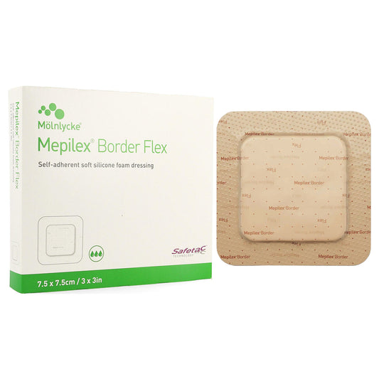 Mepilex Border Flexible Self-Adherent Absorbent Bordered Foam Dressing