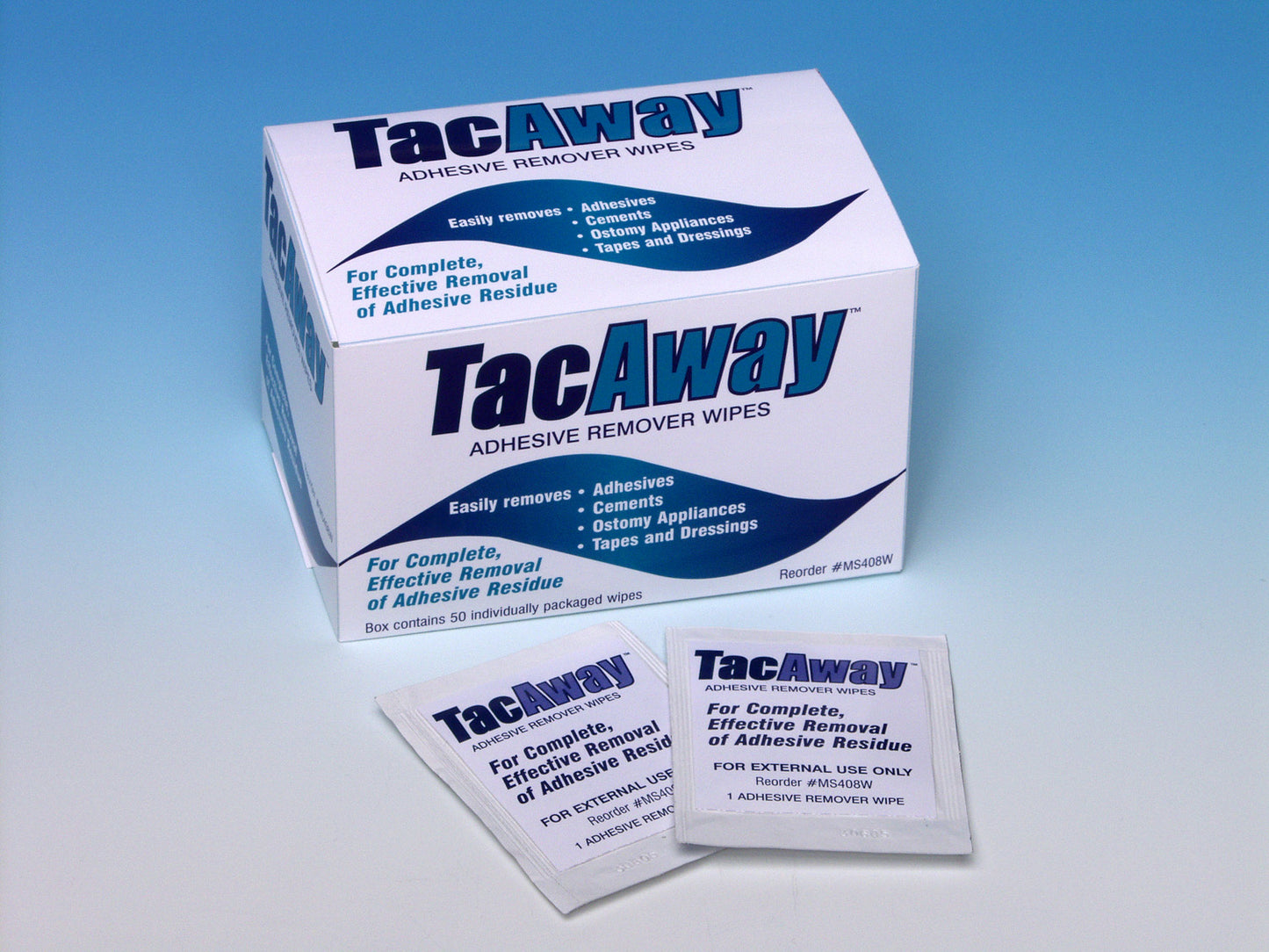 Tacaway Adhesive Remover Wipe, Non-Acetone, 50/Box