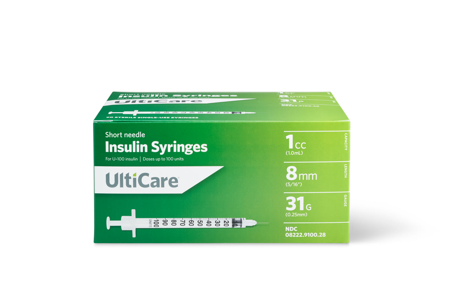 UltiCare Syringe 31G x 5/16", 1 mL (90 Count) 90ct