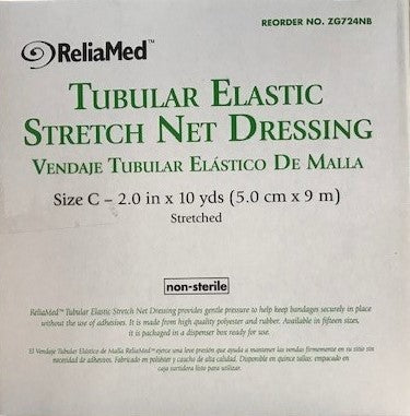 ReliaMed Tubular Elastic Stretch Net Precut Dressing, Size C, 2" x 10 yds. 1ct