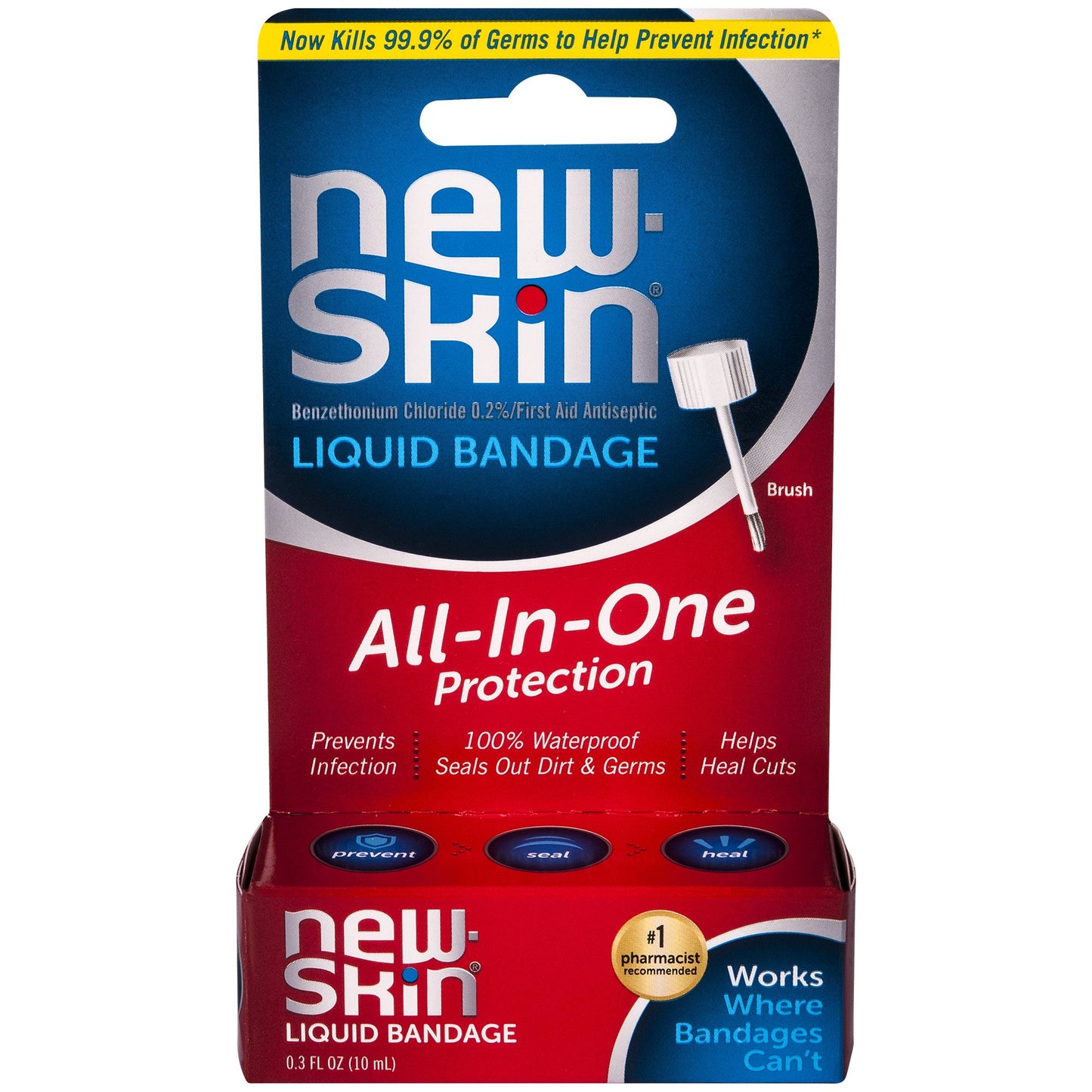 New-skin® Benzethonium Chloride 0.2% First Aid Antiseptic Liquid Bandage, 10 mL