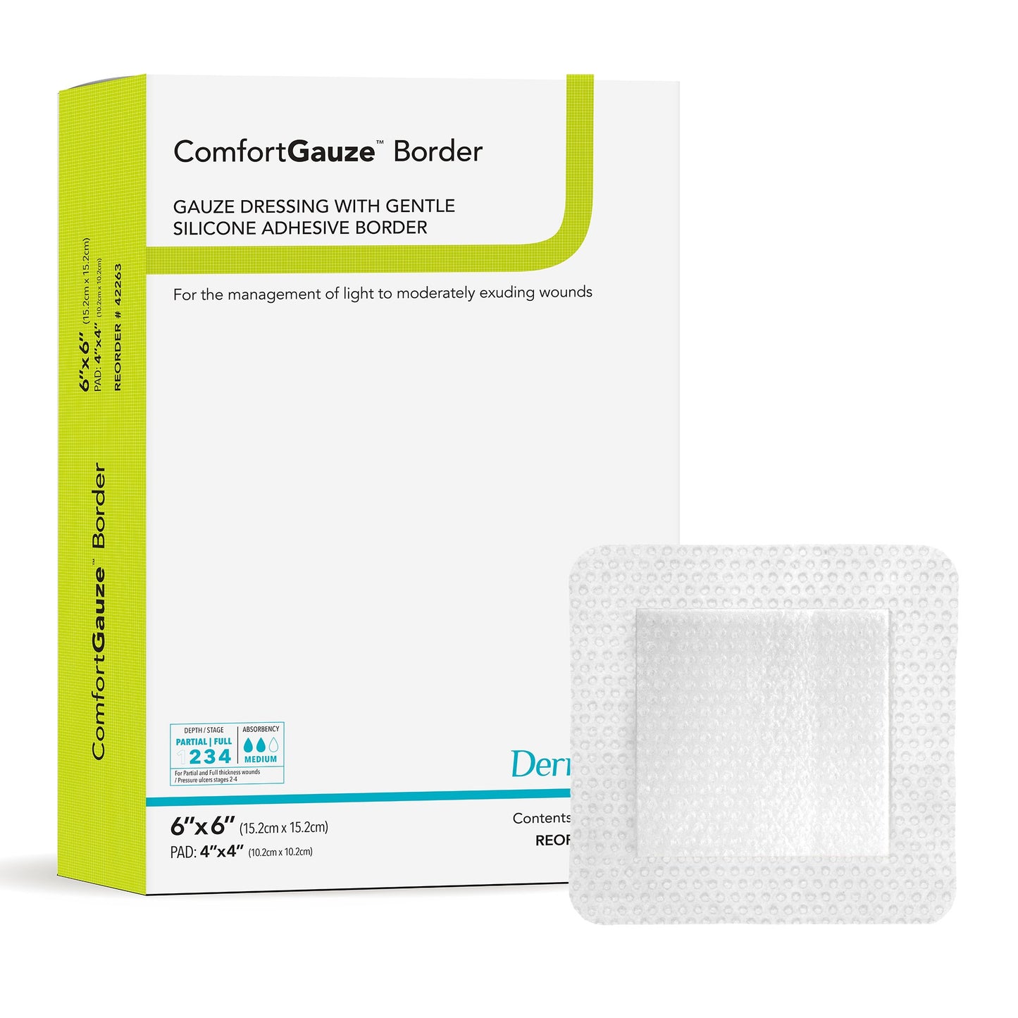 ComfortGauze™ Island Dressing with Silicone Border