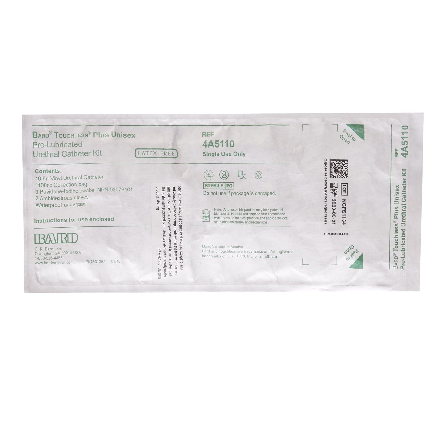 Touchless® Plus Intermittent Catheter Kit, 10 Fr. Vinyl