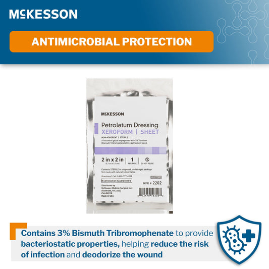 McKesson Xeroform Petrolatum Impregnated Dressings, 2 x 2 Inch