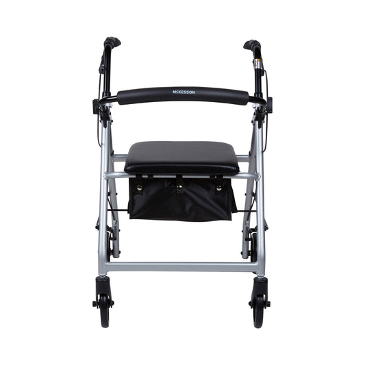 McKesson Folding Aluminum Four-Wheel Rollator, Silver