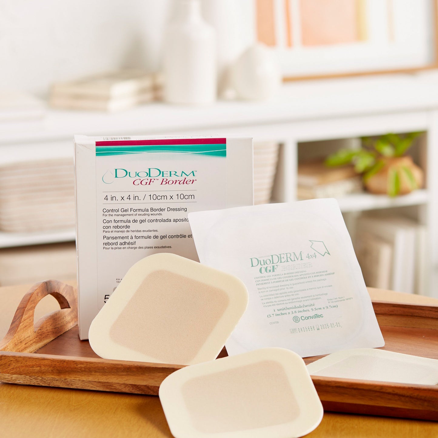 DuoDerm® CGF® Border Hydrocolloid Dressing, 4 x 4 Inch