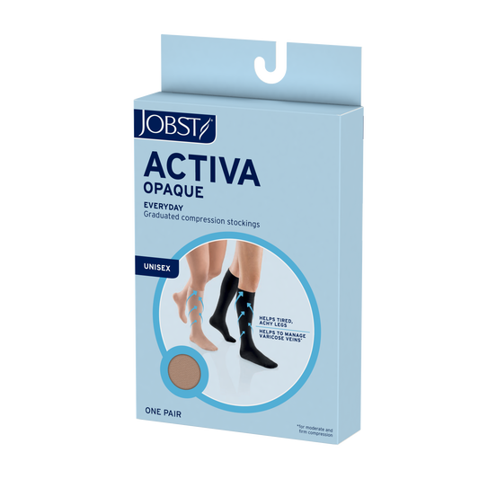 JOBST® ACTIVA Opaque Knee High 15-20 mmHg Compression Socks Closed Toe