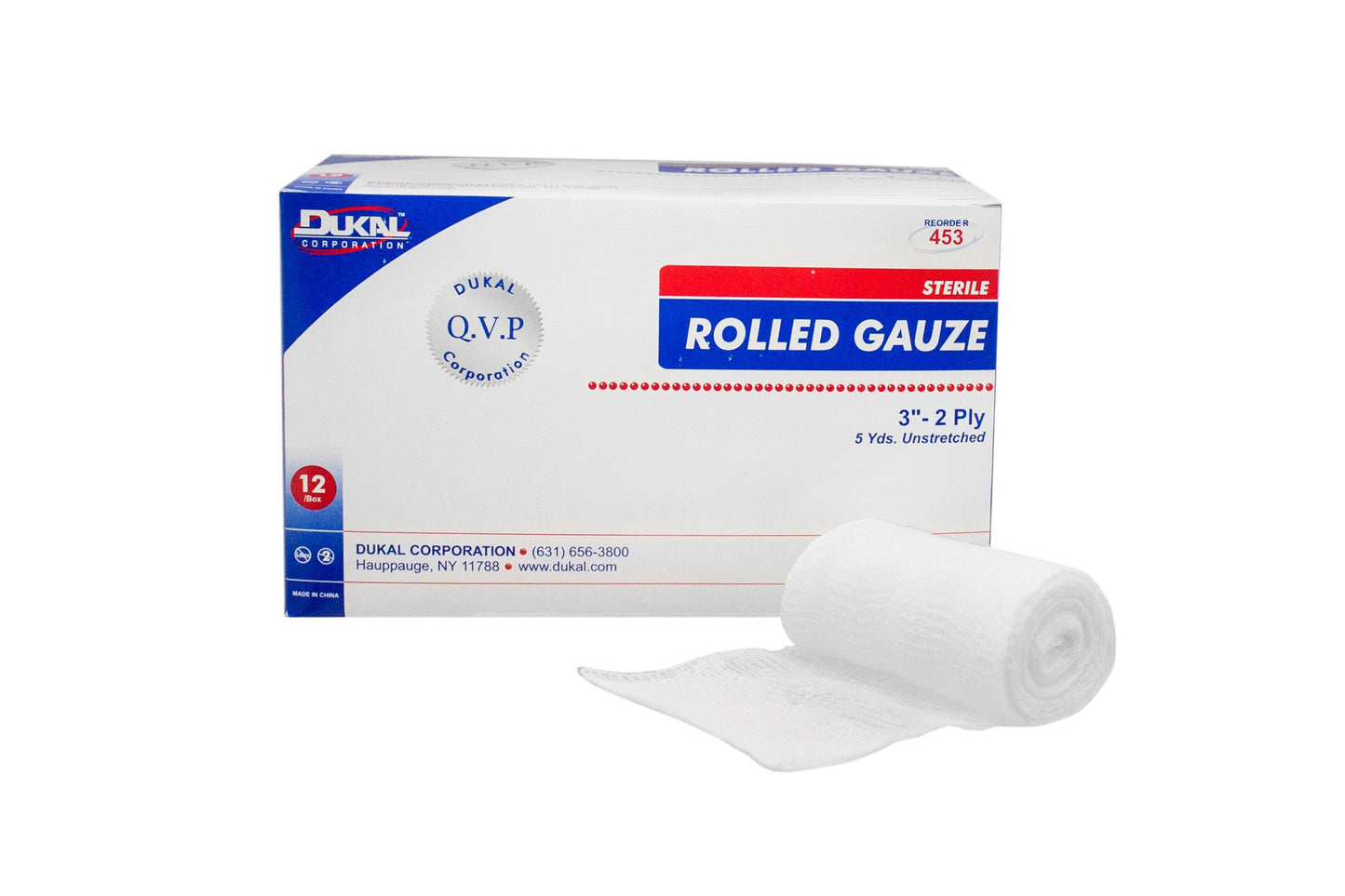 Dukal™ Sterile Fluff Bandage Roll, 2-Ply