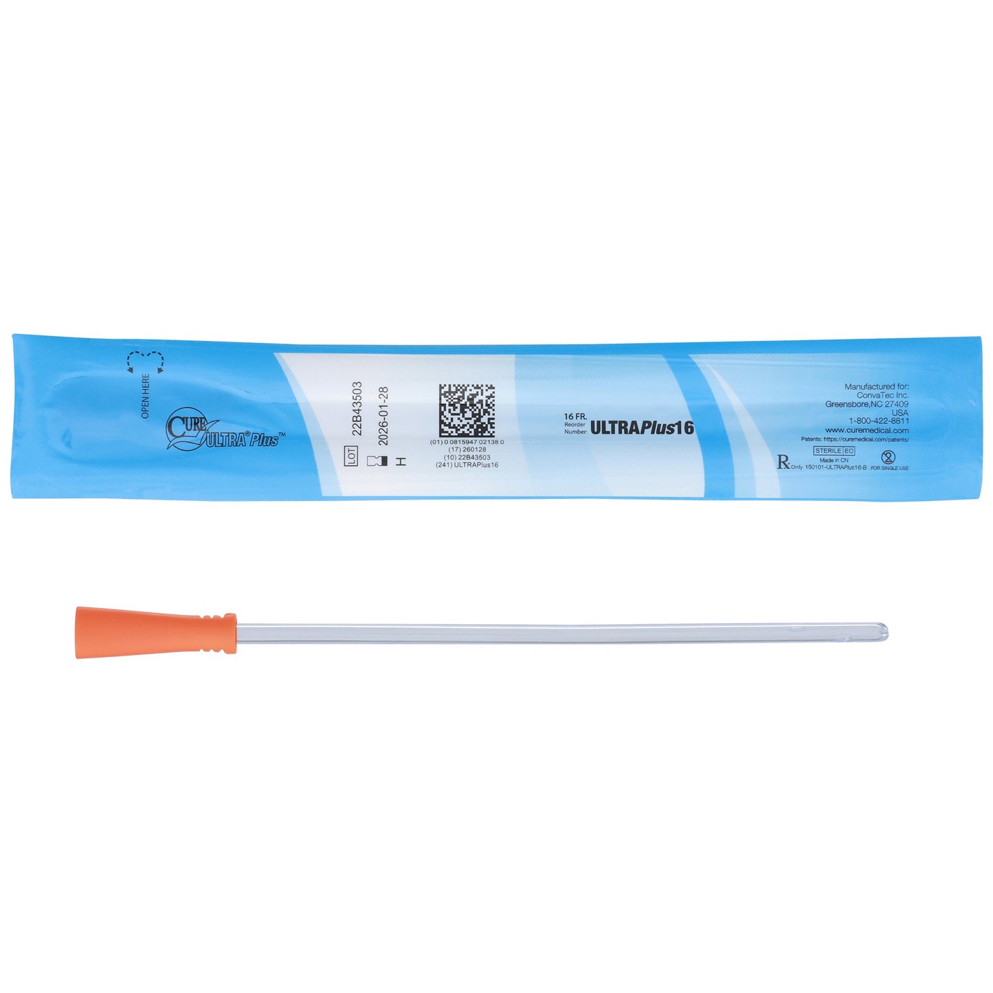 Ultra® Plus™ PVC Urethral Catheter Cure, Straight Tip