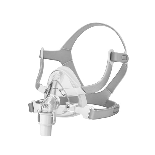 Inogen Aurora F1 full face CPAP mask with headgear, front angle