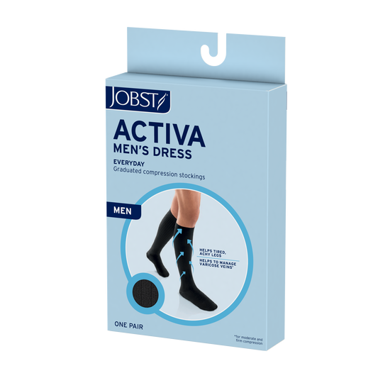 JOBST® ACTIVA Men's Dress Knee High 8-15 mmHg Compression Socks Closed Toe