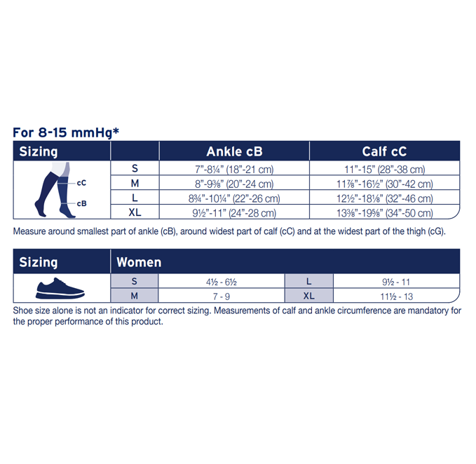 JOBST® ACTIVA Sheer Knee High 8-15 mmHg Compression Socks Closed Toe