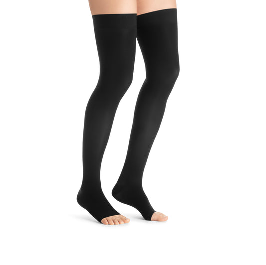 JOBST® UltraSheer Women's Thigh High 15-20 mmHg w/ Silicone Dot Top Band Compression Stockings Open Toe