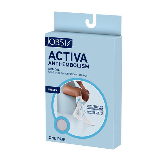 JOBST® ACTIVA Anti-Embolism Thigh High 18 mmHg Compression Socks White