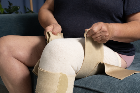 JOBST® FarrowWrap® Strong Thighpiece 30-40 mmHg w/ Kneepiece Tan