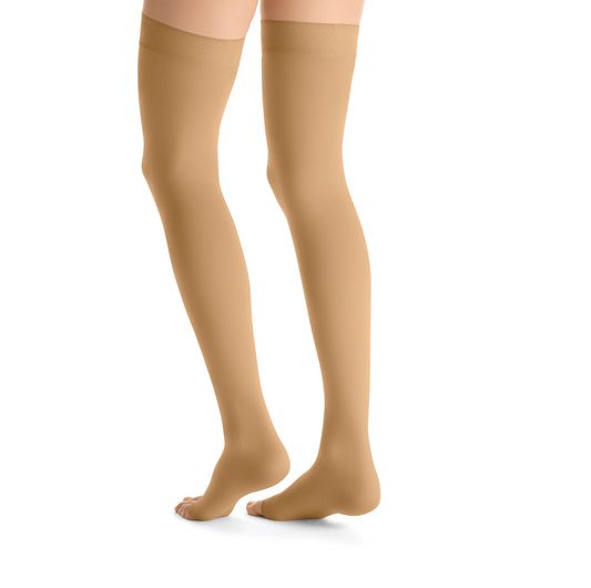 JOBST® Opaque Women's Thigh High 20-30 mmHg w/ Silicone Dot Top Band Open Toe