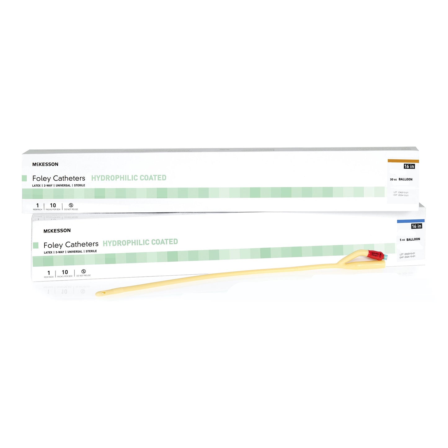 McKesson Hydrophilic-Coated Latex Foley Catheter, Coudé Tip