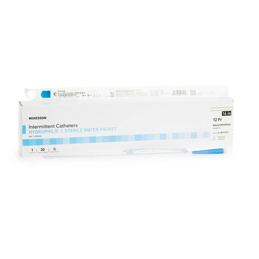 McKesson Hydrophilic-Coated PVC Urethral Catheter, Coudé Tip