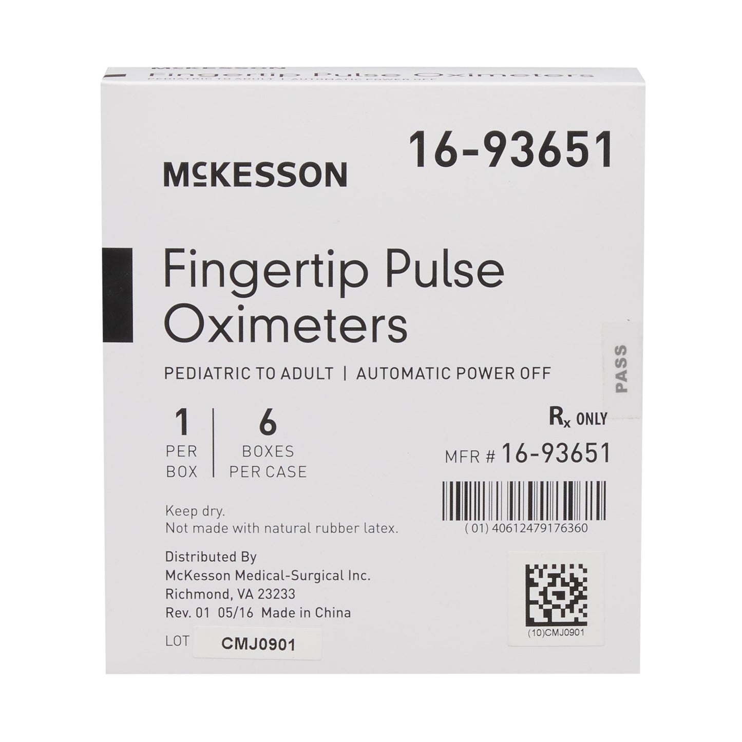 McKesson Fingertip Pulse Oximeter without Connectivity, Battery Operated
