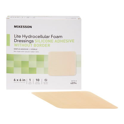 McKesson Lite Hydrocellular Foam Dressing w/ Silicone Adhesive w/o Border