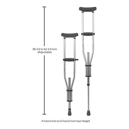 McKesson Underarm Crutches, 4'6" – 6'6"