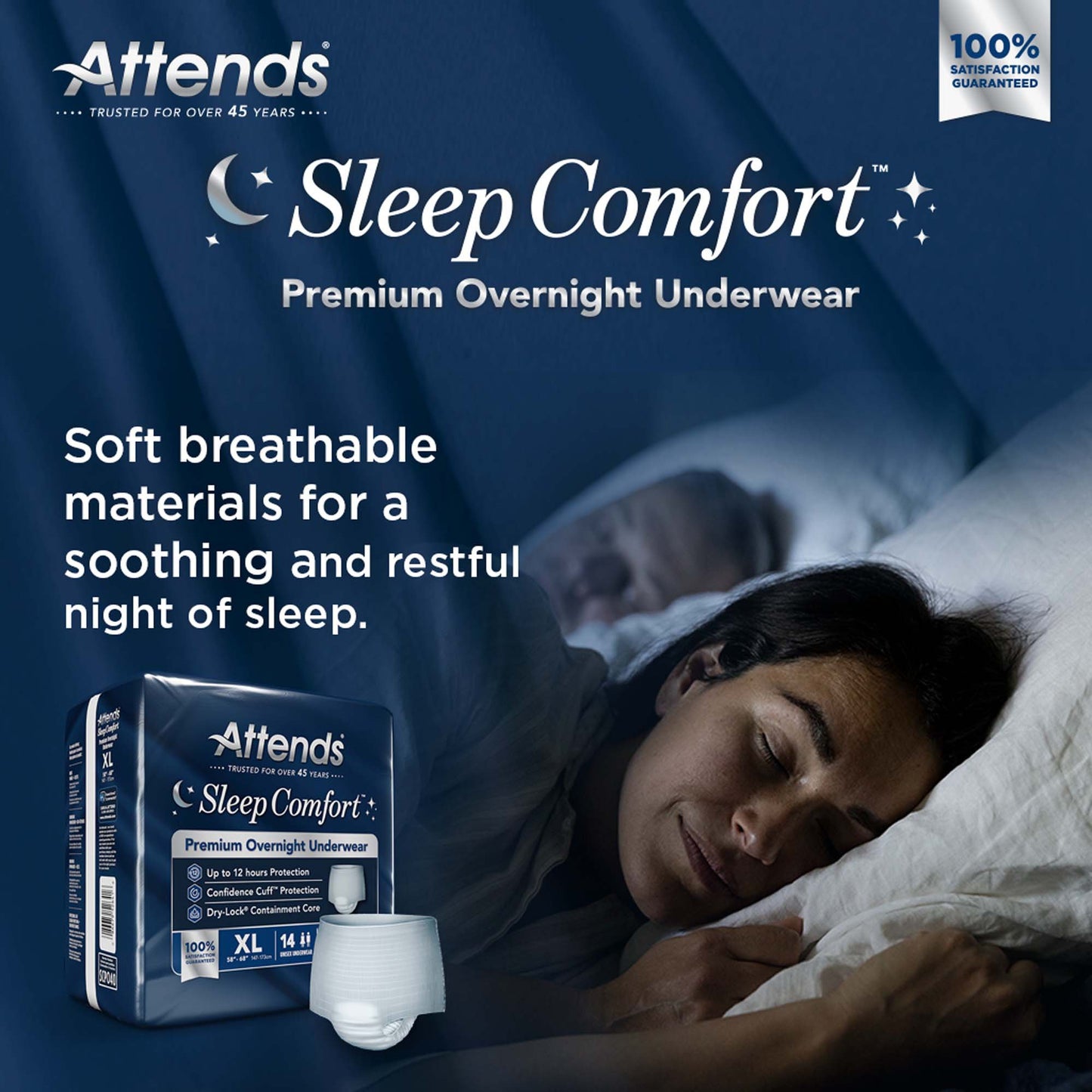 Attends® Sleep Comfort Premium Overnight Underwear, Extra Large
