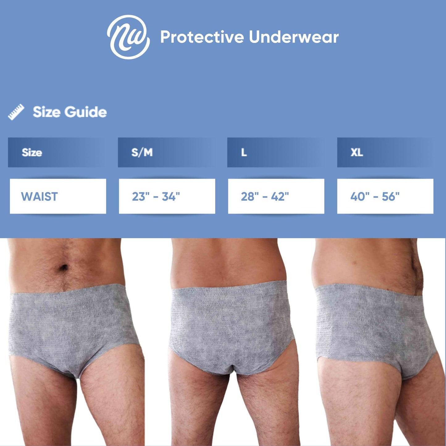 Nexwear Men's Pull-On Absorbent Underwear, Extra Large