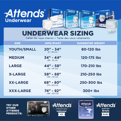 Attends® Care Adult Absorbent Underwear, Heavy Absorbency
