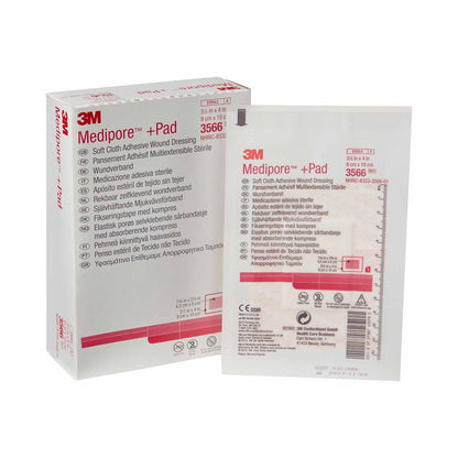 3M™ Medipore™ +Pad Soft Cloth Dressings, 3-1/2 x 4 Inch