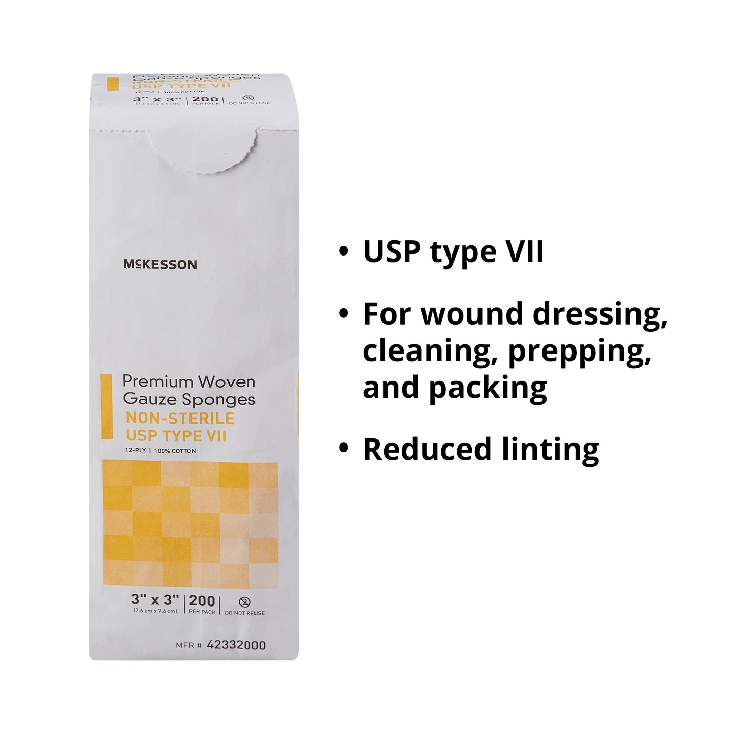 McKesson USP Type VII Gauze Sponge, 3 x 3 Inch
