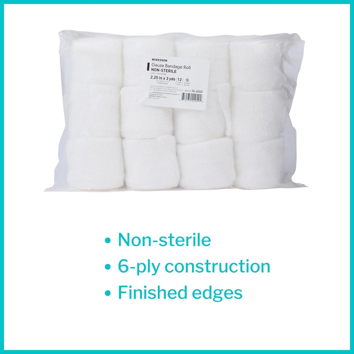 McKesson Fluff Bandage Roll, 2.5 Inch x 3 Yard, Gauze