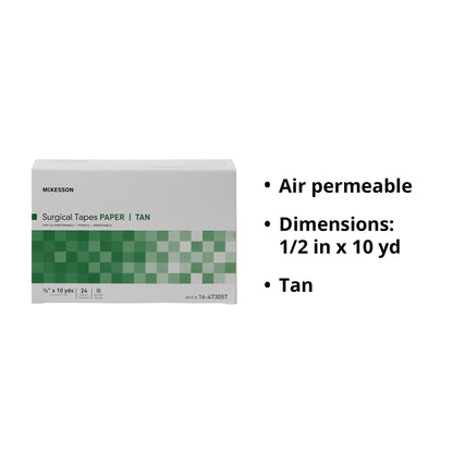 McKesson Paper Medical Tape, 1/2 Inch x 10 Yard