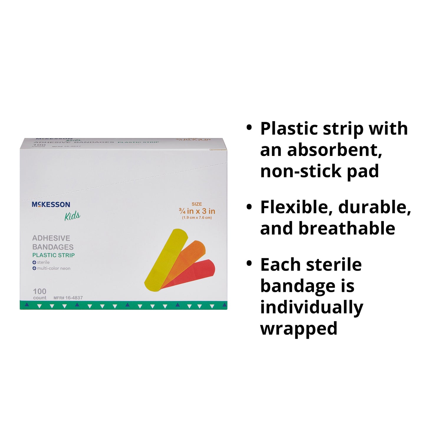 McKesson Kids™ Neon Adhesive Strip, 3/4 x 3 Inch