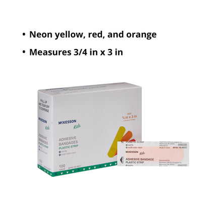 McKesson Kids™ Neon Adhesive Strip, 3/4 x 3 Inch